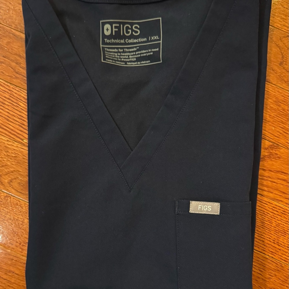 FIGS Women's Navy Catarina One-Pocket Scrub Top, XXL